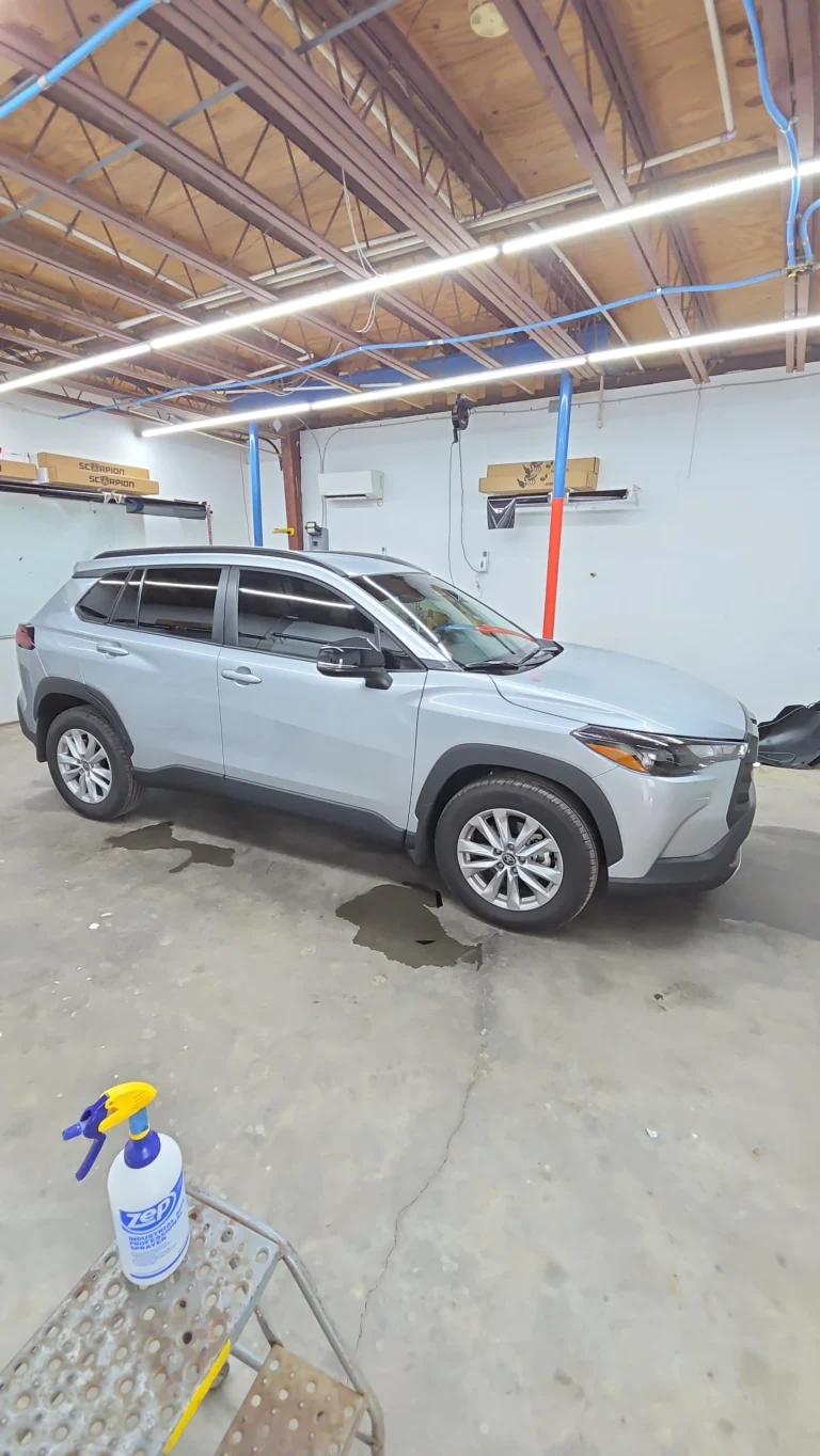 professional installation of commercial window tinting enhancing privacy and reducing heat in a business setting